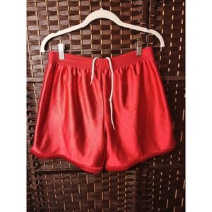 Vtg Code Four Men's M‎ Royal Shiny Red 100% Nylon Shorts Running Track Gym Gear